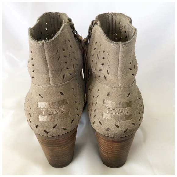 TOMS ♥️ Open Toe Suede Booties - Picture 5 of 8